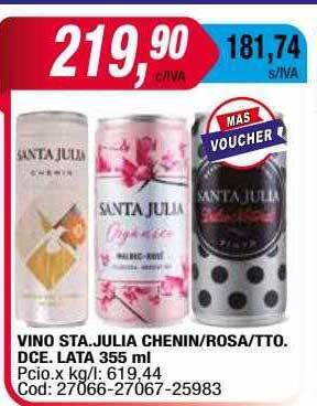 Maxiconsumo Vino Sta Julia Chenin Rosa Tto Dce oferta