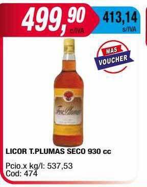 Maxiconsumo Licor T Plumas Seco oferta