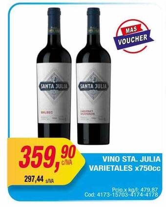 Maxiconsumo Vino Sta Julia Varietales oferta