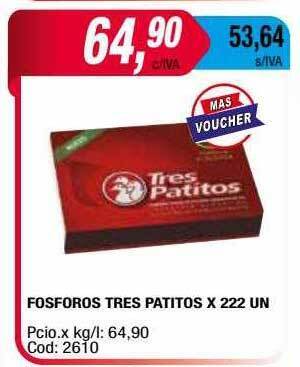 Maxiconsumo Fosoforos Tres Patitos oferta