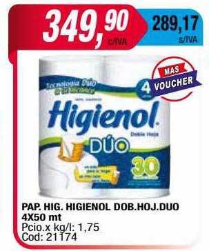 Maxiconsumo Pap Hig Higienol Dob Hoj Duo oferta