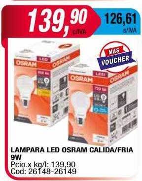 Maxiconsumo Lampara Led Osram Calida Fria 9w oferta