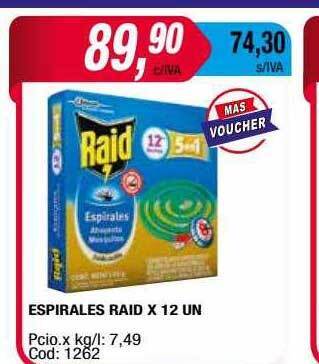 Maxiconsumo Espirales Raid oferta