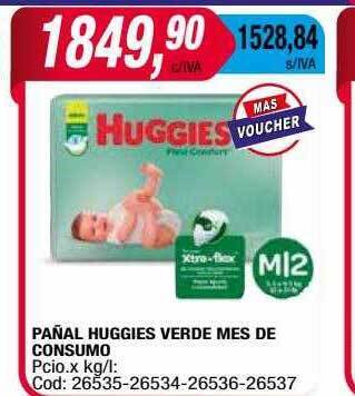 Maxiconsumo Pañal Huggies Verde Mes De Consumo oferta