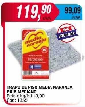 Maxiconsumo Trapo De Piso Media Naranja Gris Mediano oferta