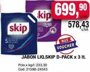 Maxiconsumo Jabon Liq.skip D-pack oferta