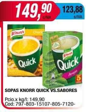 Maxiconsumo Sopas Knorr Quick Vs Sabores oferta