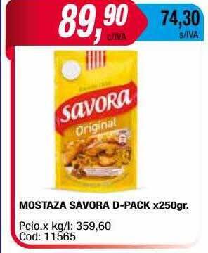 Maxiconsumo Mostaza Savora D-pack oferta