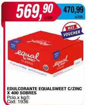 Maxiconsumo Edulcorante Equalsweet C Zinc oferta