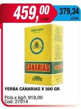 Maxiconsumo Yerba Canarias oferta