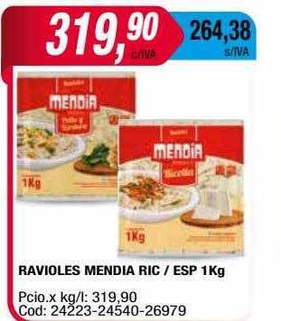 Maxiconsumo Ravioles Mendia Ric Esp oferta