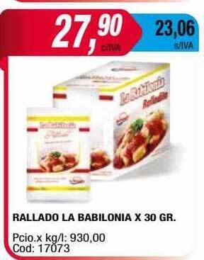 Maxiconsumo Rallado La Babilonia oferta