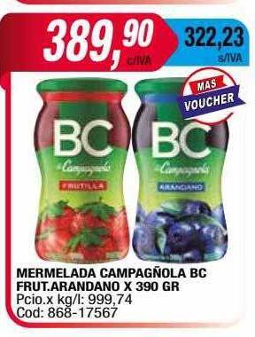 Maxiconsumo Mermelada Campagñola Bc Frut Arandano oferta