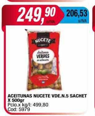 Maxiconsumo Aceitunas Nucete Vde N.5 Sachet oferta