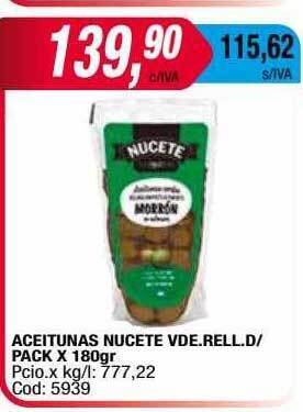 Maxiconsumo Aceitunas Nucete Vde Rell D Pack oferta