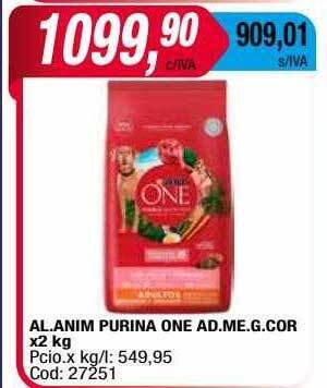 Maxiconsumo Al Anim Purina One Ad.me.g.cor oferta