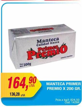 Maxiconsumo Manteca Primer Premio oferta