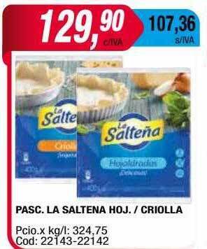 Maxiconsumo Pasc La Saltena Hoj Criolla oferta