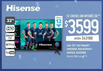 Walmart Smart tv led 32'' hisense oferta