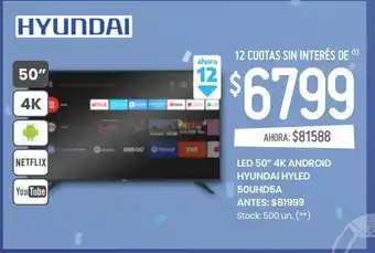 Walmart Smart tv led 50'' hyundai oferta