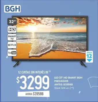Walmart Smart tv led 32'' bgh oferta