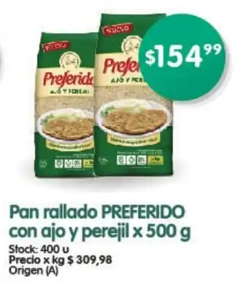 Supermercados Buenos Días Preferido Pan rallado con ajo y perejil x 500 g oferta