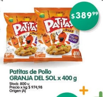 Supermercados Buenos Días Patitas de Pollo Granja Del Sol x 400 g oferta