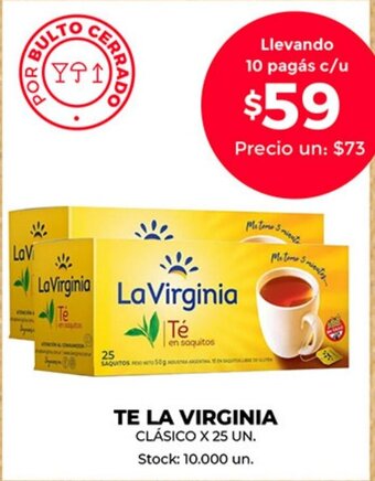 Supermercados Tadicor La Virginia Te Clásico x 25 un. oferta