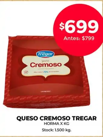 Supermercados Tadicor Tregar Queso Cremoso Horma x kg oferta