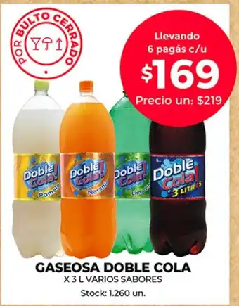 Supermercados Tadicor Doble Cola Gaseosa x 3 L oferta