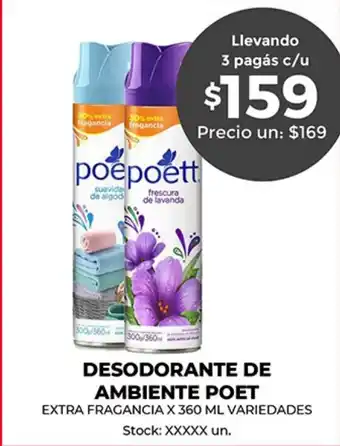 Supermercados Tadicor Poet Desodorante De Ambiente Extra Fragancia x 360 ml oferta
