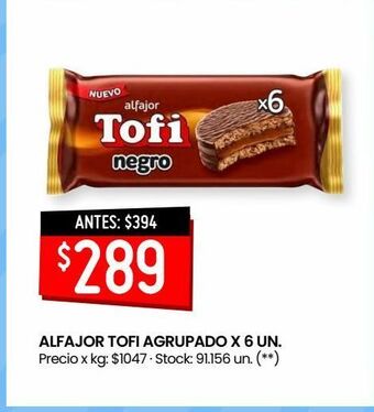 Changomas Alfajor tofi agrupado x 6 un oferta