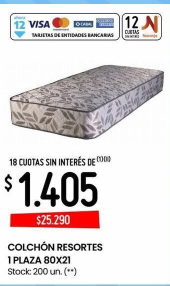 Changomas Colchón resortes 1 plaza 80x21 oferta