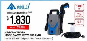 Changomas Hidrolavadora modelo abw-wcw-70p anlu oferta