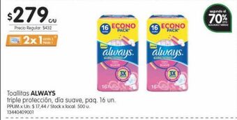 Jumbo Toallitas always 16un oferta