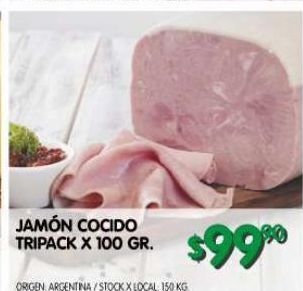 Jumbo Jamón cocido tripack x 100g oferta