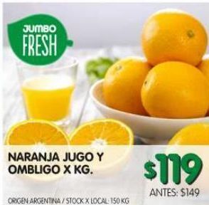 Jumbo Naranjas para jugo y ombligo x kg oferta