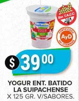 Supermercados Mayor Yogur Ent Batido La Suipachense oferta
