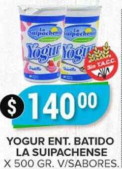 Supermercados Mayor Yogur Ent Batido La Suipachense oferta