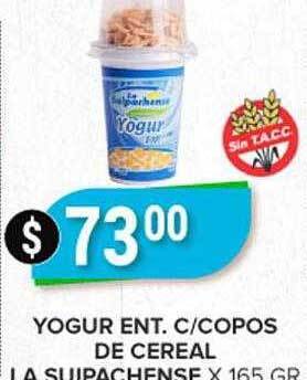 Supermercados Mayor Yogur Ent C Copos De Cereal La Suipachense oferta