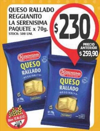 Supermercados Malambo Queso Rallado Reggianito La Serenisima Paquete oferta