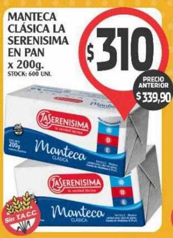 Supermercados Malambo Manteca Clásica La Serenisima En Pan oferta