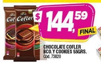 Supermercados Yaguar Cofler Chocolate BCO. Y Cookies 55 grs. oferta