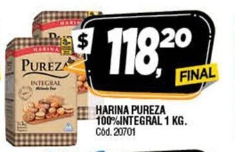 Supermercados Yaguar Pureza Harina 100% Integral 1 kg . oferta