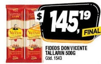 Supermercados Yaguar Fideos Don Vicente Tallarin 500g oferta