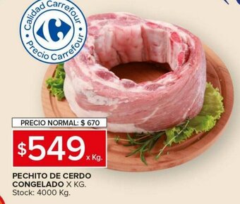 Carrefour Maxi Pechito De Cerdo Congelado x kg oferta