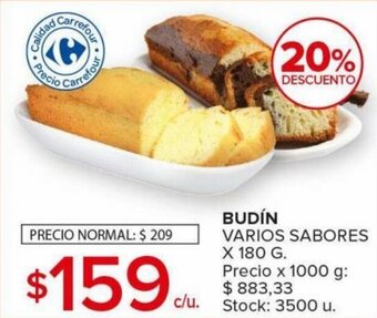 Carrefour Maxi Budín Varios Sabores x 180g oferta