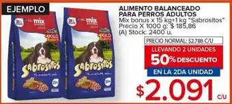 Carrefour Maxi Sabrositos Alimento Balanceado Para Perros Adultos Mix bonus x 15 kg + 1 kg oferta