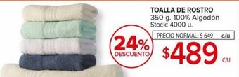 Carrefour Maxi Toalla De Rostro 350g 100% Algodón oferta