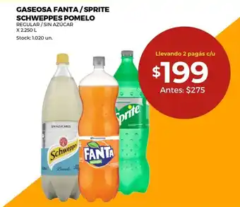 Super MAMI Fanta / Sprite / Schweppes Pomelo Gaseosa x 2.250 L oferta